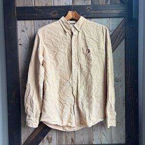 U.S Polo Assn tan button down shirt size small